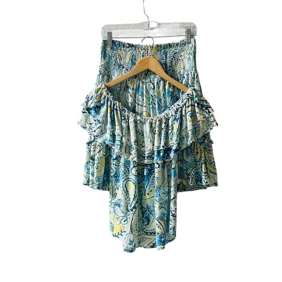 Lauren Ralph Lauren Paisley Smocked Waist Skirt Size S Small - Picture 2 of 6